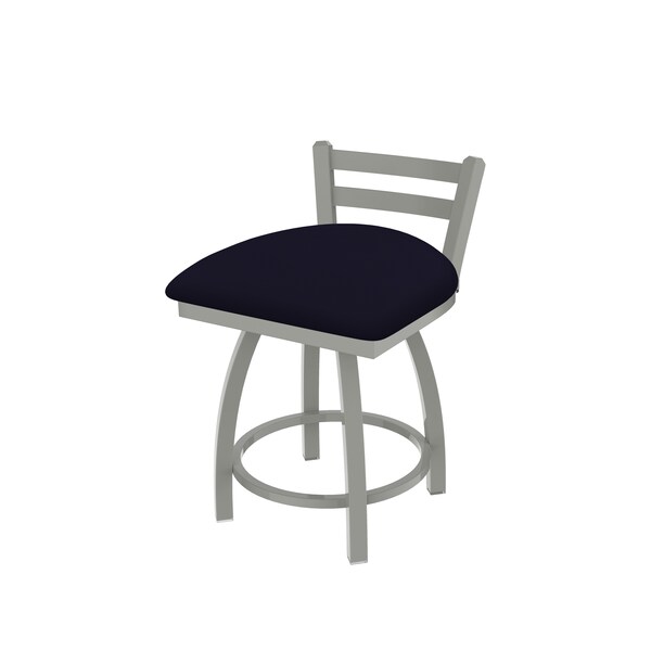 18" Low Back Swivel Vanity Stool, Nickel Finish, Canter Twilight Seat